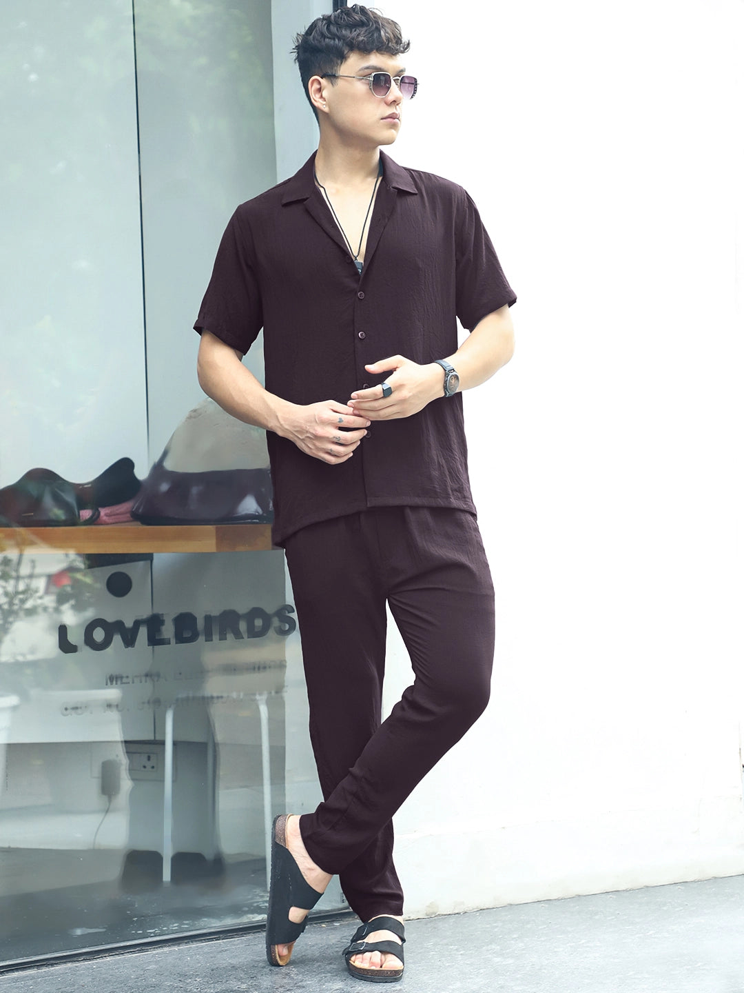 Linen Atlantis Dark Purple Co Ord Set