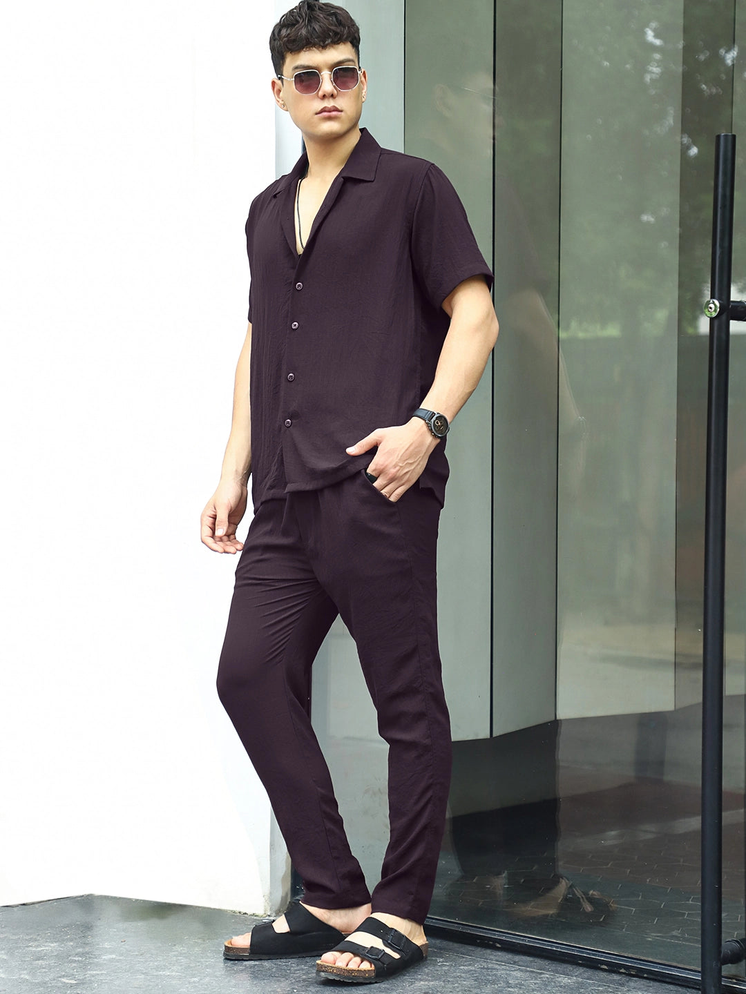Linen Atlantis Dark Purple Co Ord Set