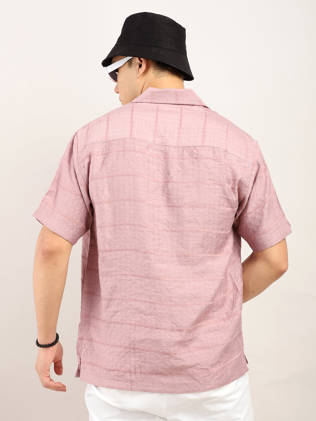 Shirtolo Peach Plain Half Sleeve Shirt