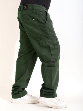 Military Green Baggy Fit 8 Pocket Drill Cargo