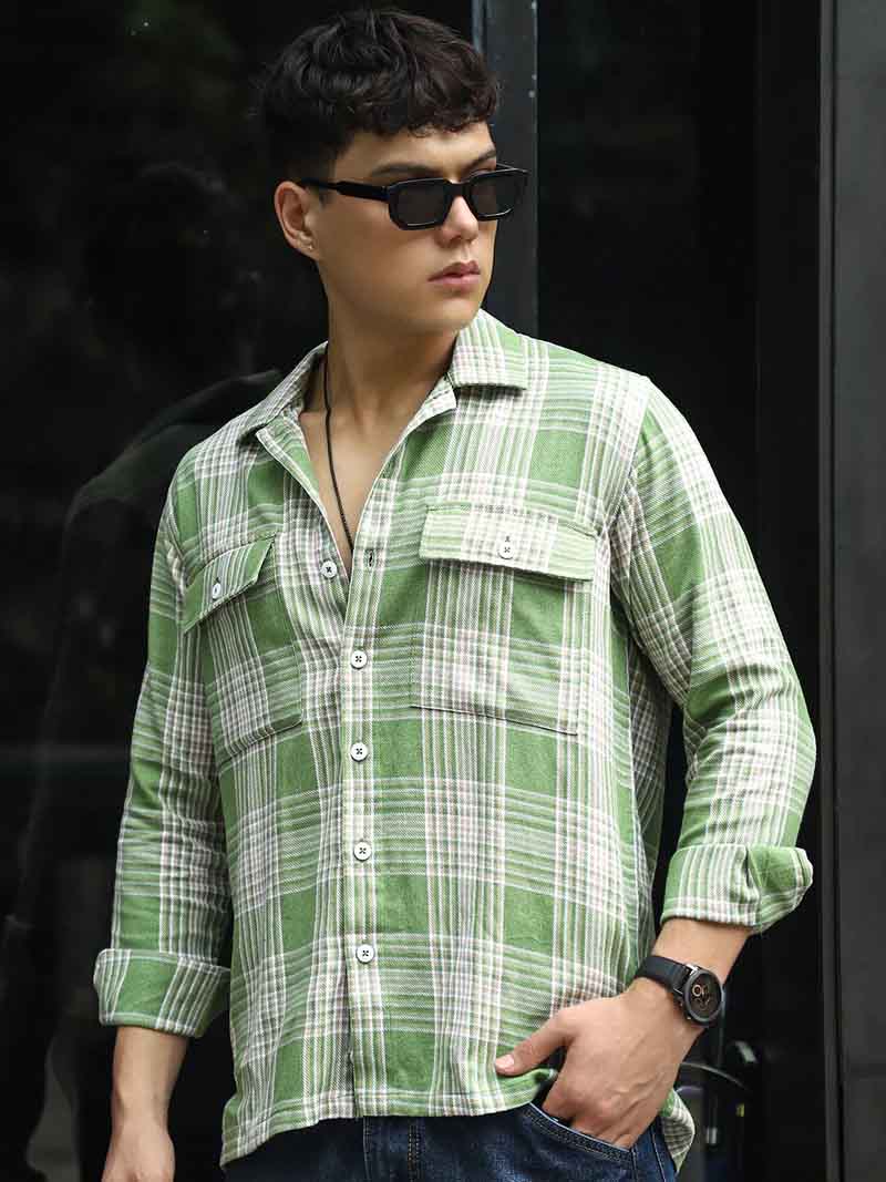 Fiore Blu Pear Green Check Shirt