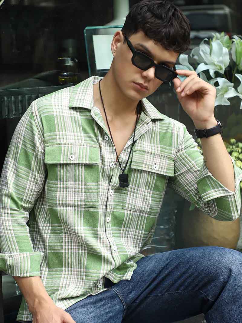 Fiore Blu Pear Green Check Shirt