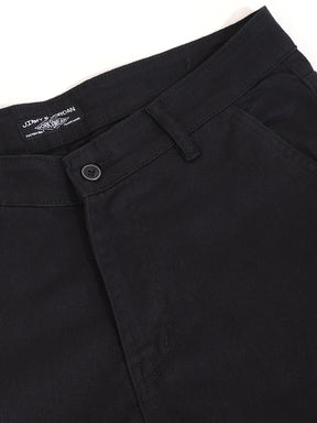 Black Baggy Fit 8 Pocket Drill Cargo