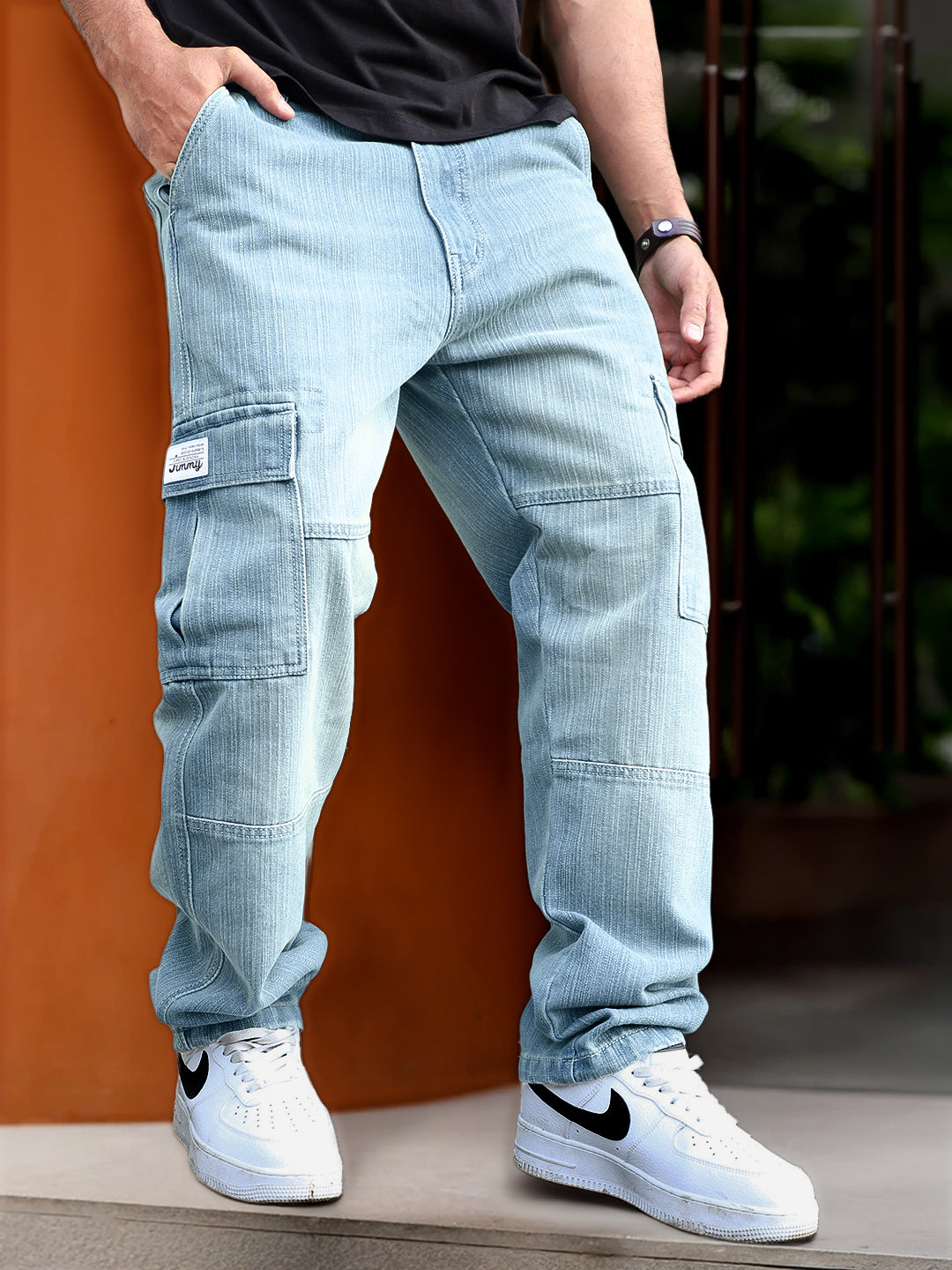 Twilight Fade Light Blue Denim Cargo