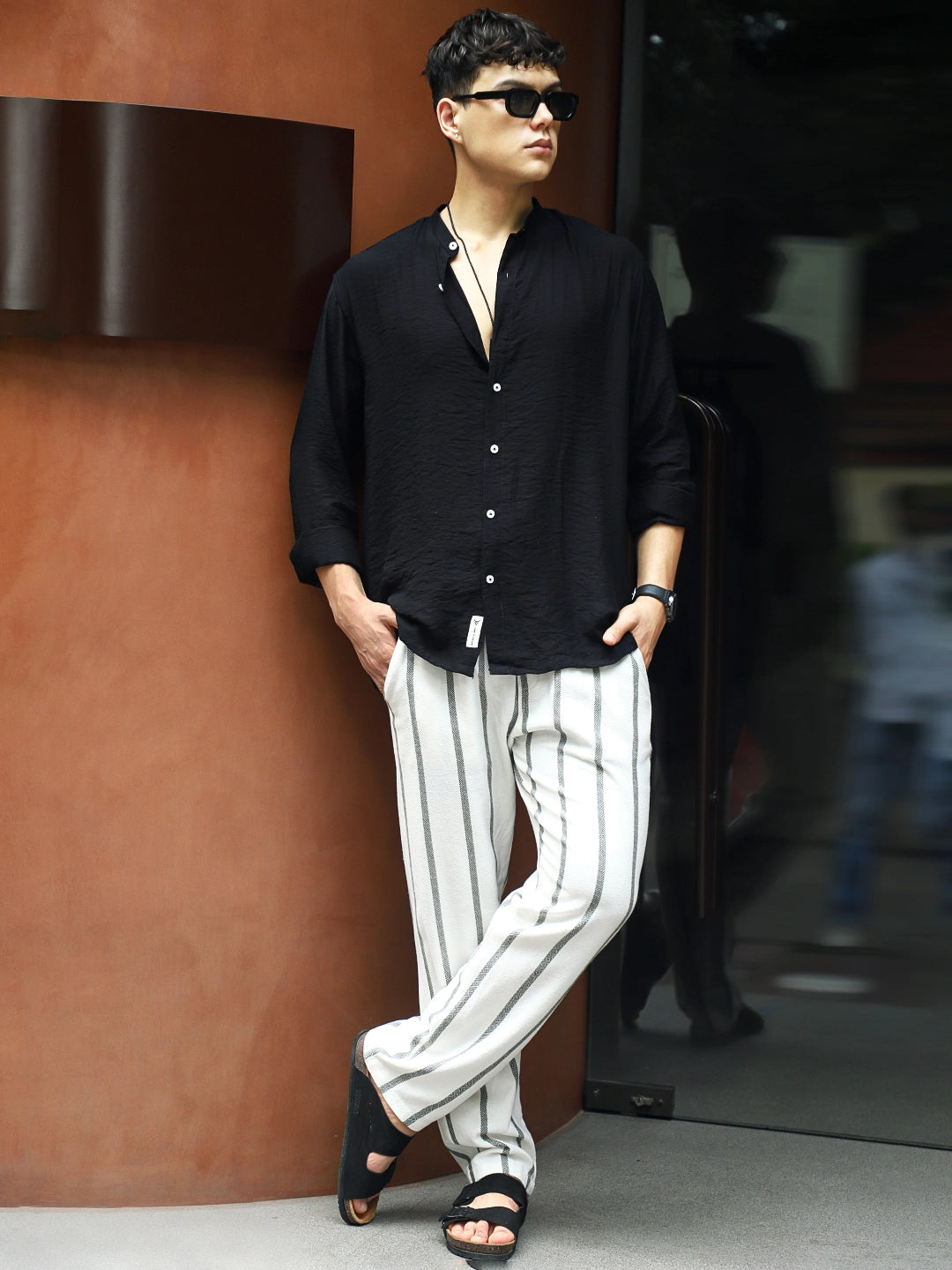 Calvenro Off White Stripe Trouser