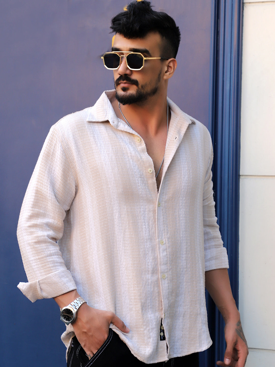 Timeless Beige Full Sleeve Shirt