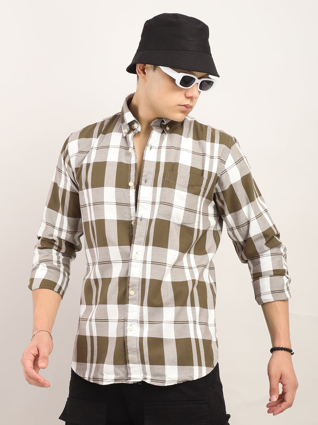 Sigrid Light Brown Checked Shirt