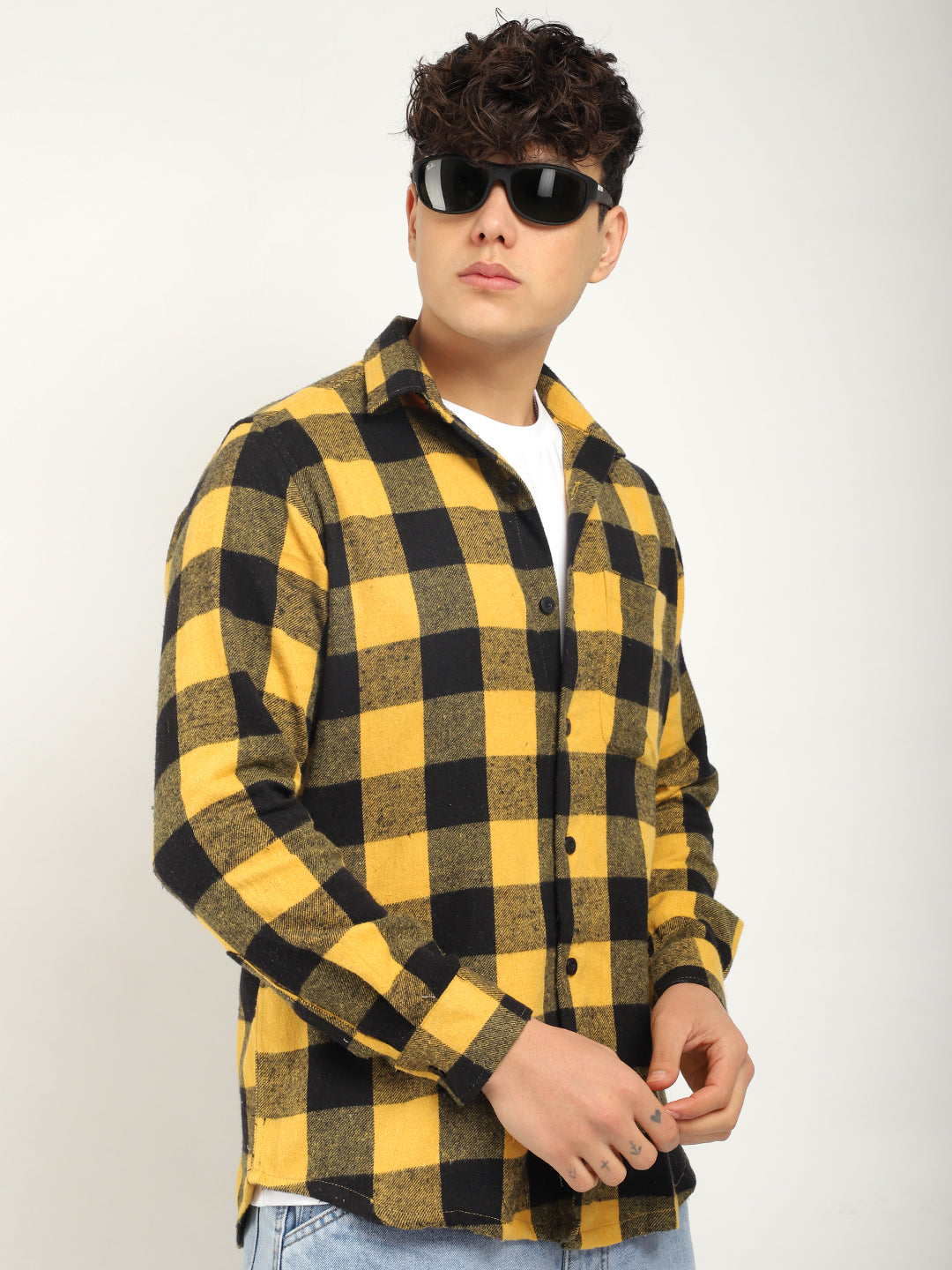 Storm Twill Black & Yellow Flannel Check Shirt