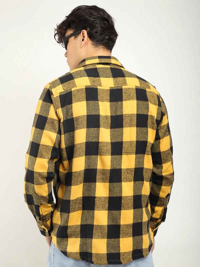 Storm Twill Black & Yellow Flannel Check Shirt