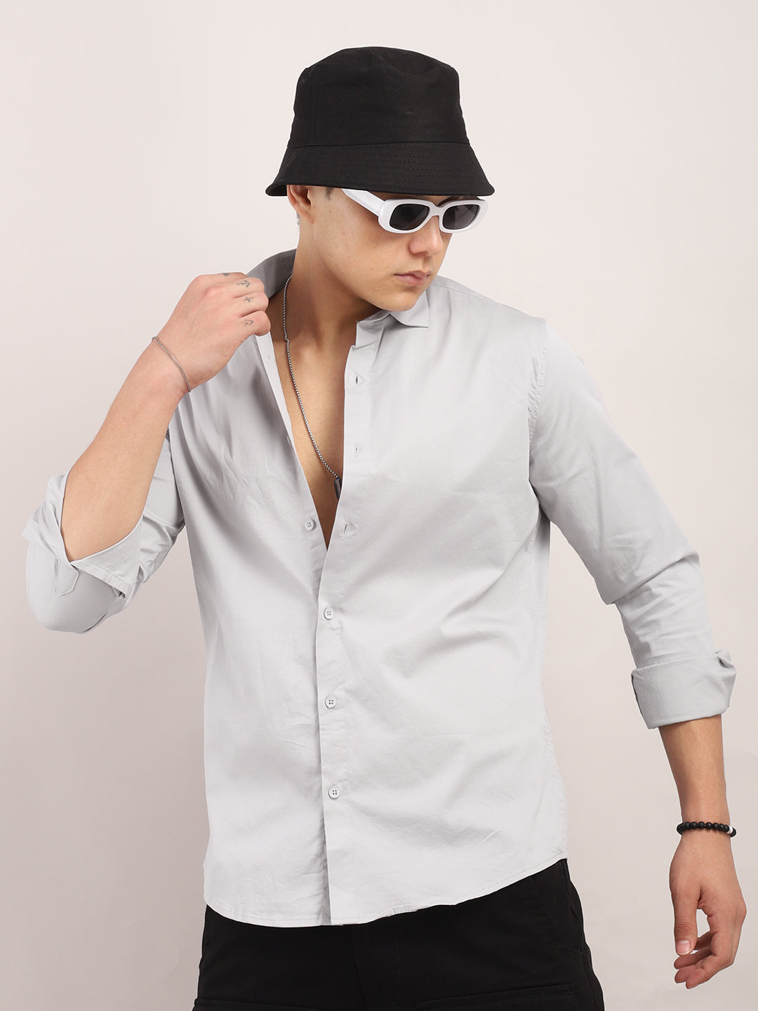 Viggo Plain Light Grey Shirt