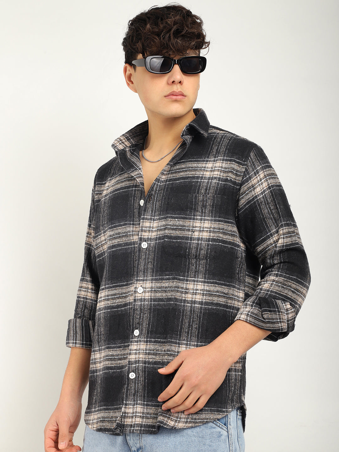 Storm Twill Black & Fom Flannel Check Shirt