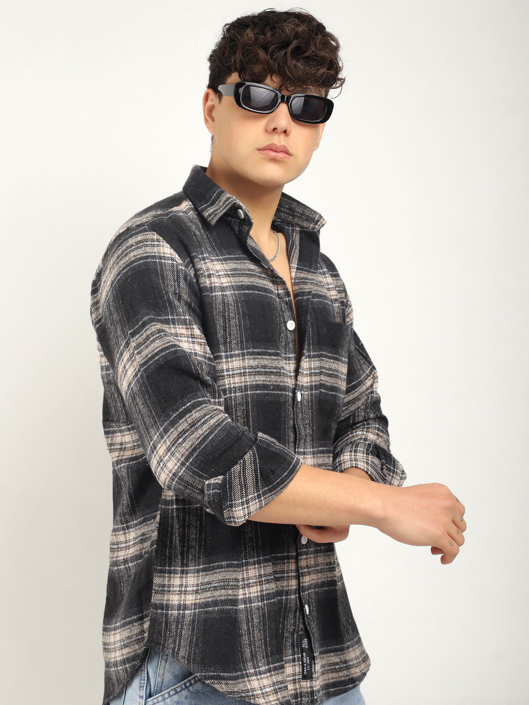 Storm Twill Black & Fom Flannel Check Shirt