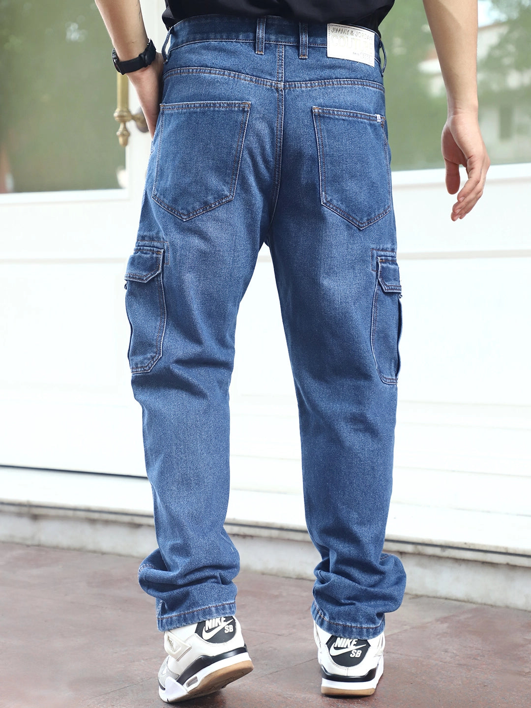 Vireon Blue Baggy Fit Denim Cargo
