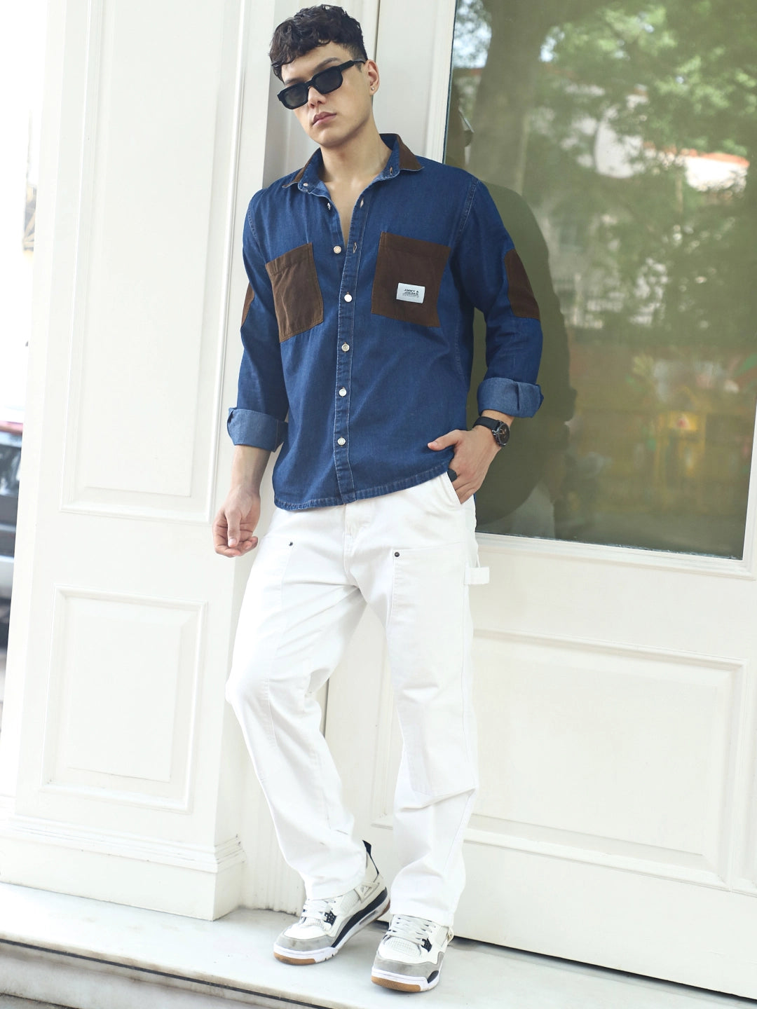 Fade Fit Night Blue Washed Corduroy Denim Shirt