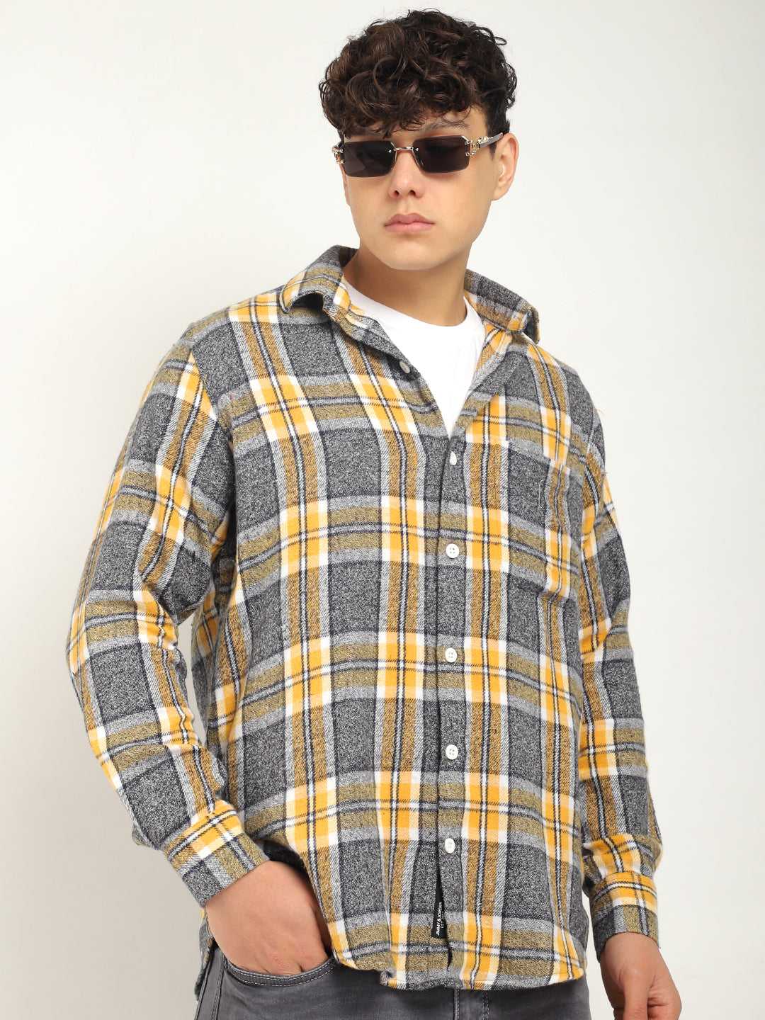 Storm Twill Yellow & Grey Flannel Check Shirt