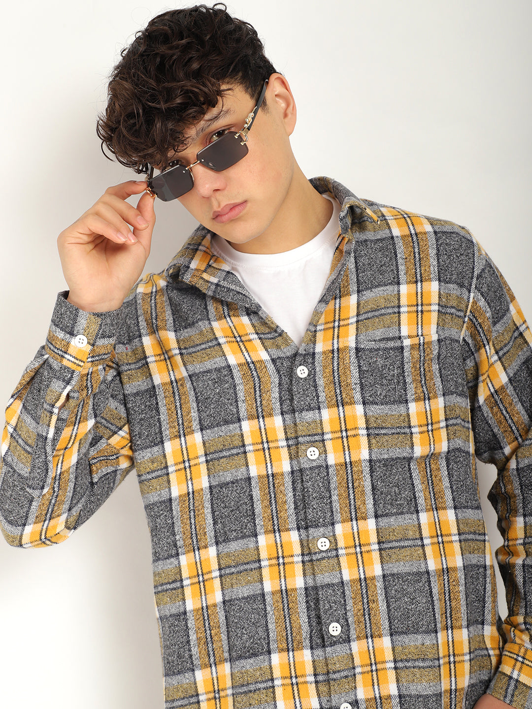 Storm Twill Yellow & Grey Flannel Check Shirt