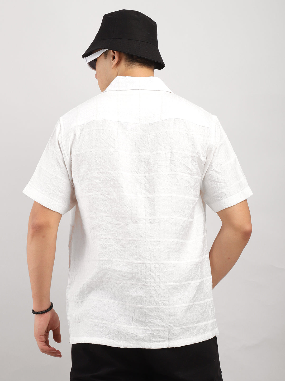 Shirtolo White Plain Half Sleeve Shirt