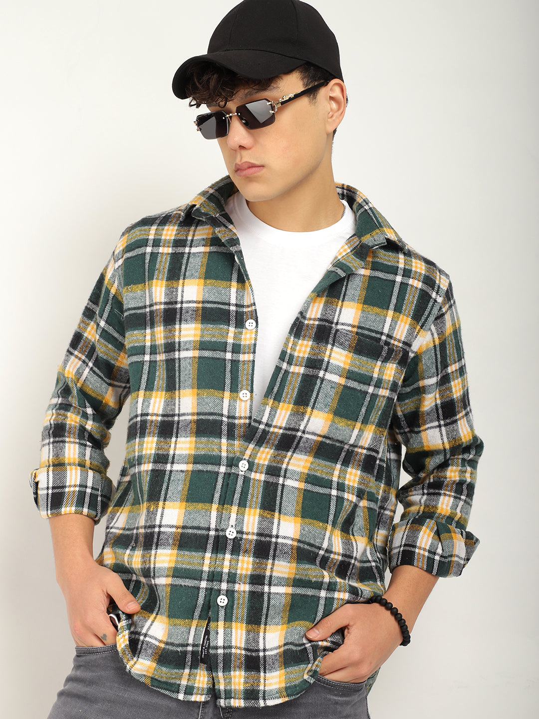 Storm Twill Yellow & Green Flannel Check Shirt