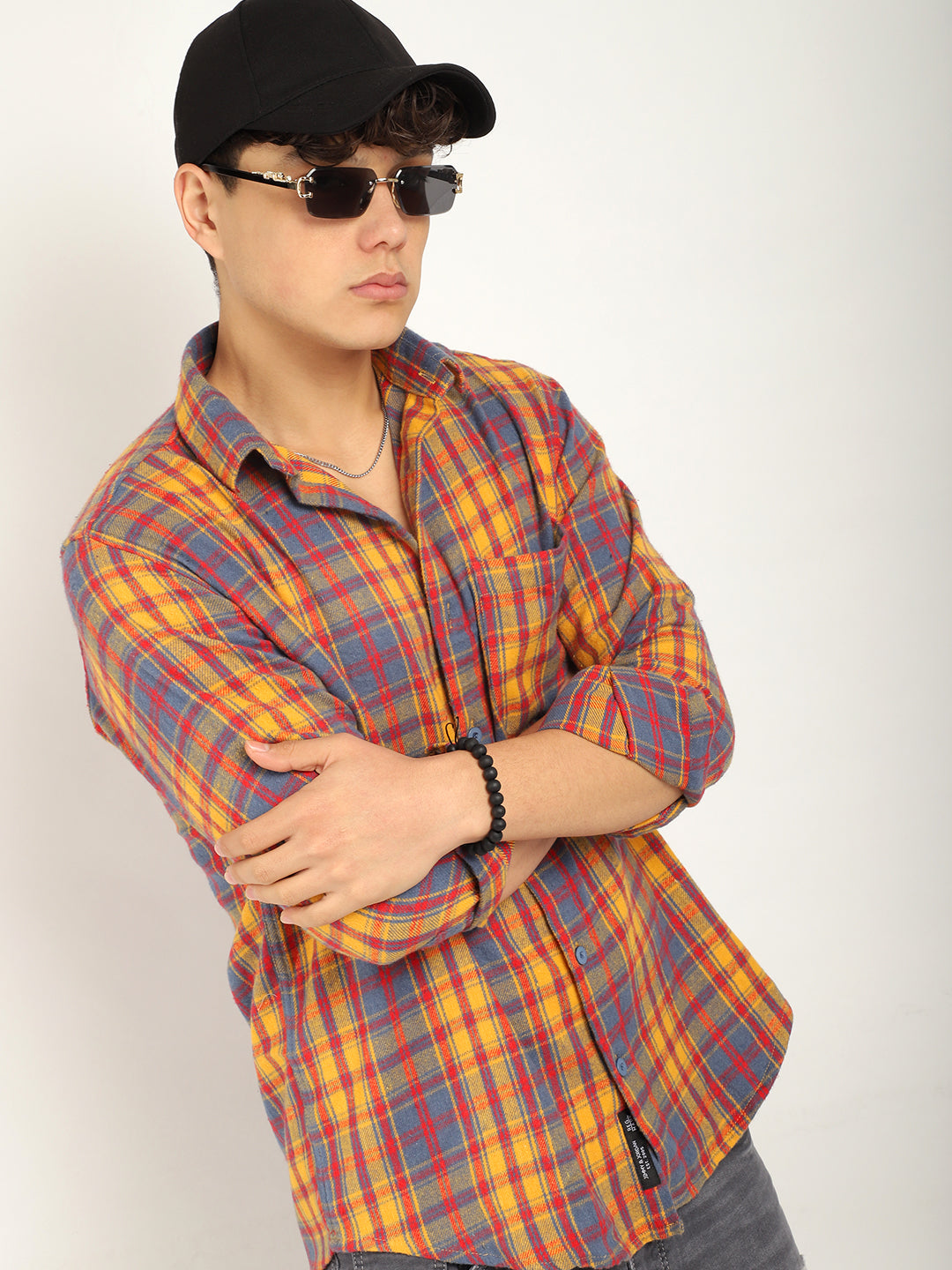 Urban Twill Grey & Mustard Flannel Check Shirt