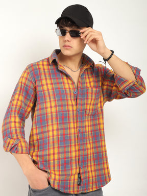 Urban Twill Grey & Mustard Flannel Check Shirt