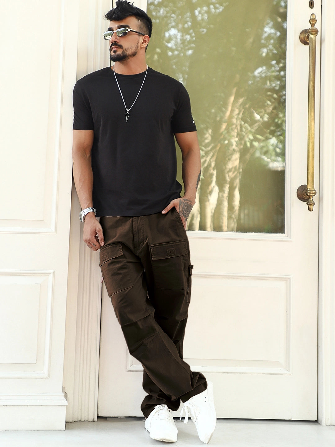 Riverside Dark Brown Cotton Cargo