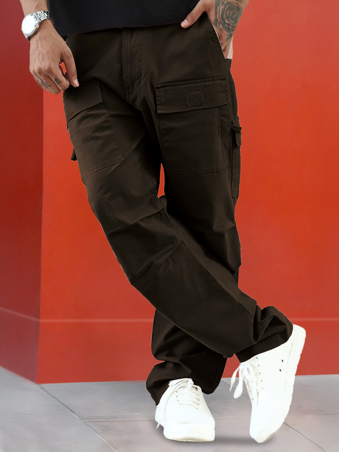 Riverside Dark Brown Cotton Cargo