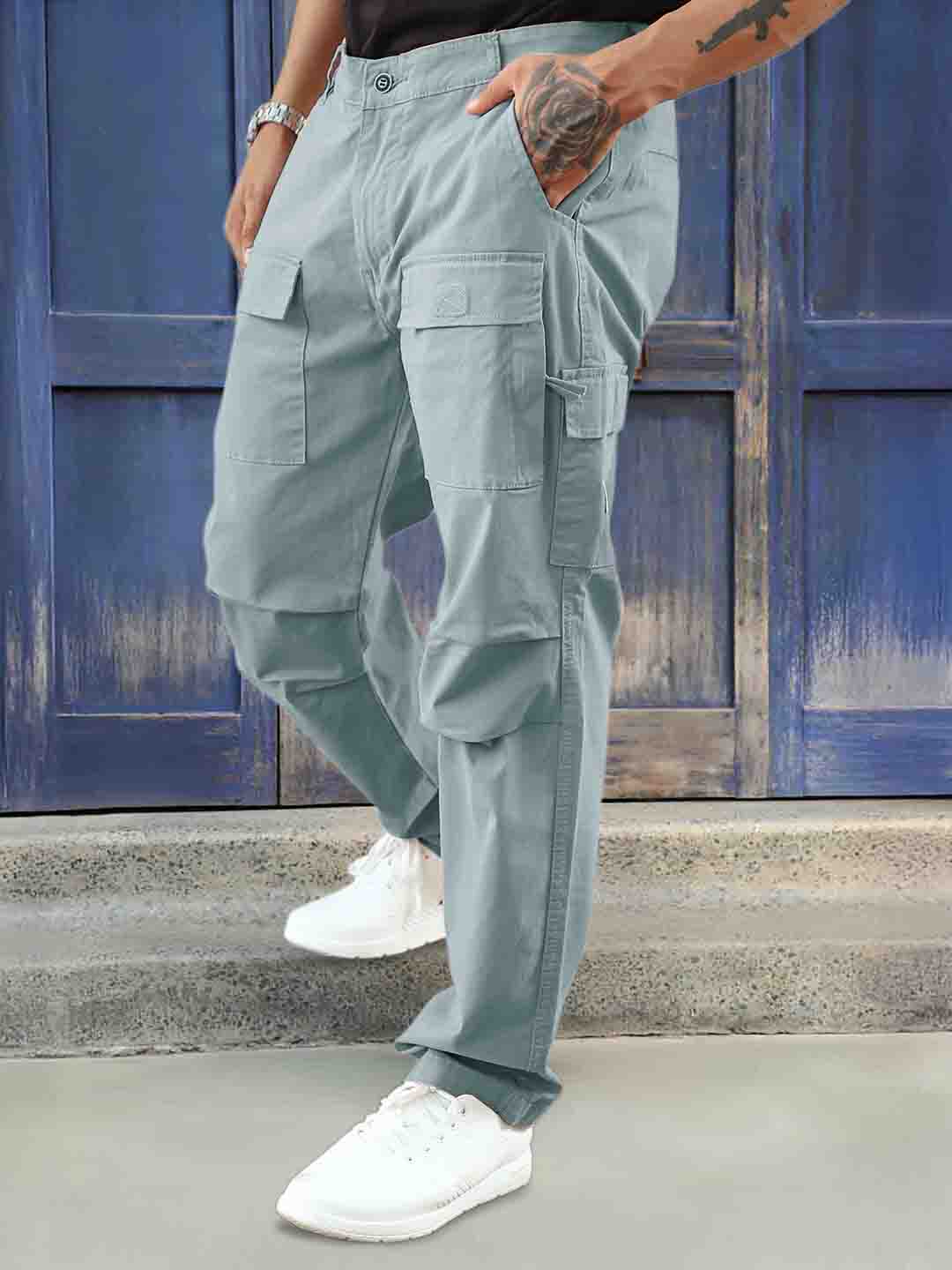 Riverside Chrome Grey Cotton Cargo