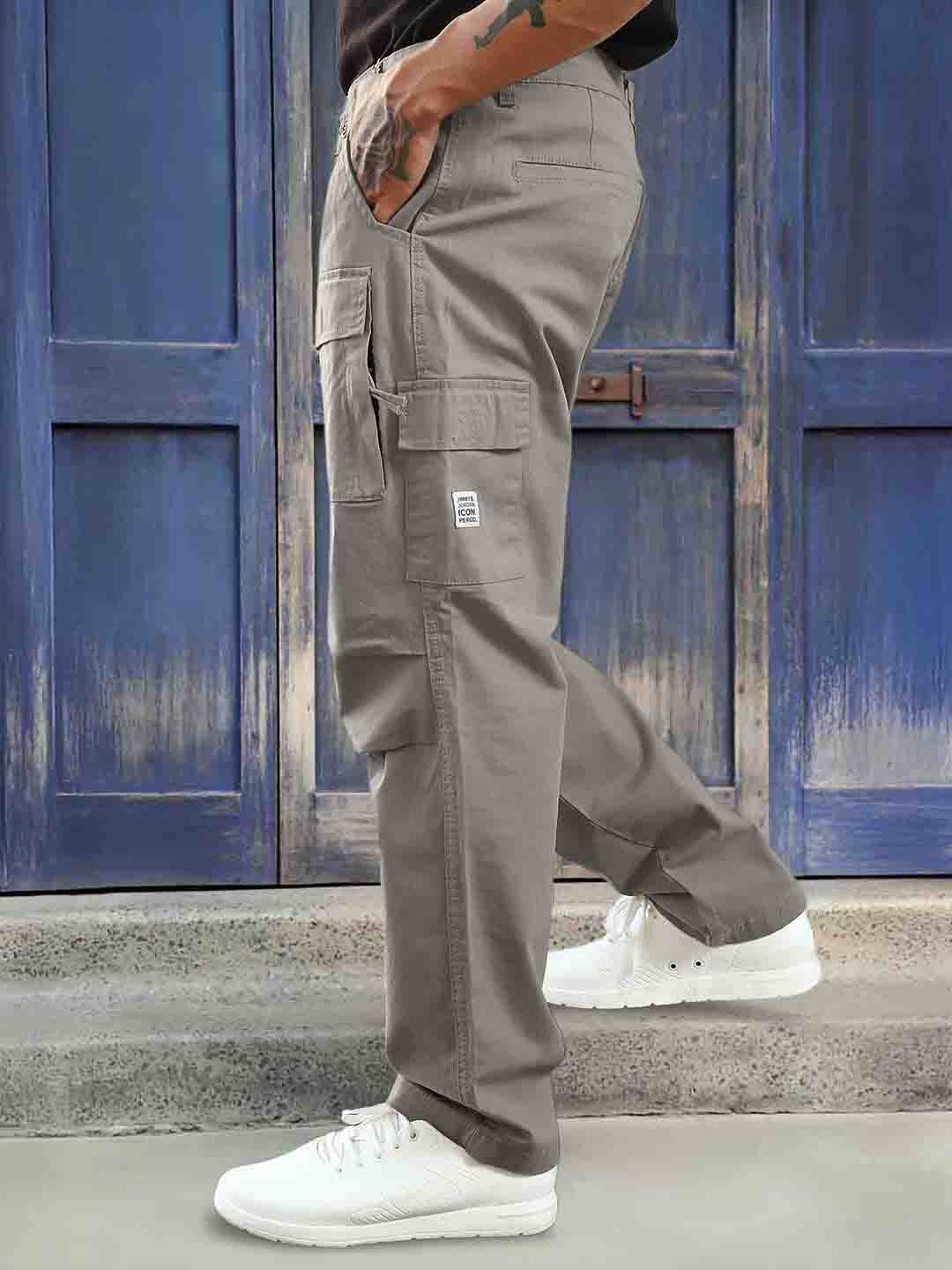 Riverside Stone Grey Cotton Cargo