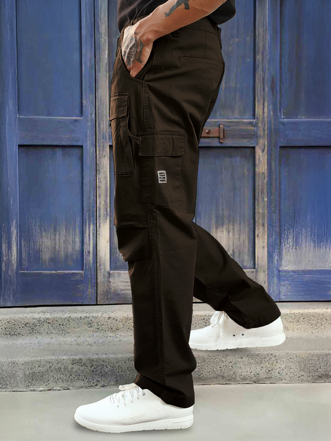 Riverside Dark Brown Cotton Cargo