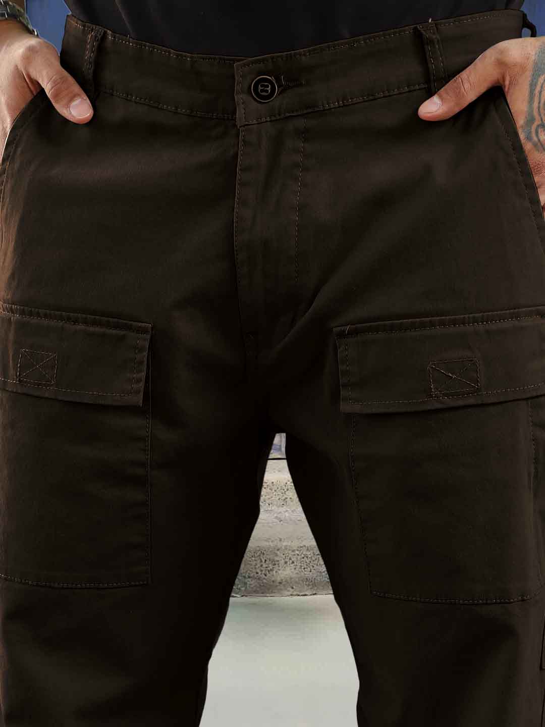 Riverside Dark Brown Cotton Cargo