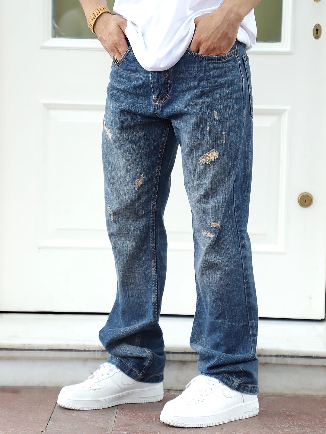 Oliver Cobalt Blue Denim Straight Fit Jeans