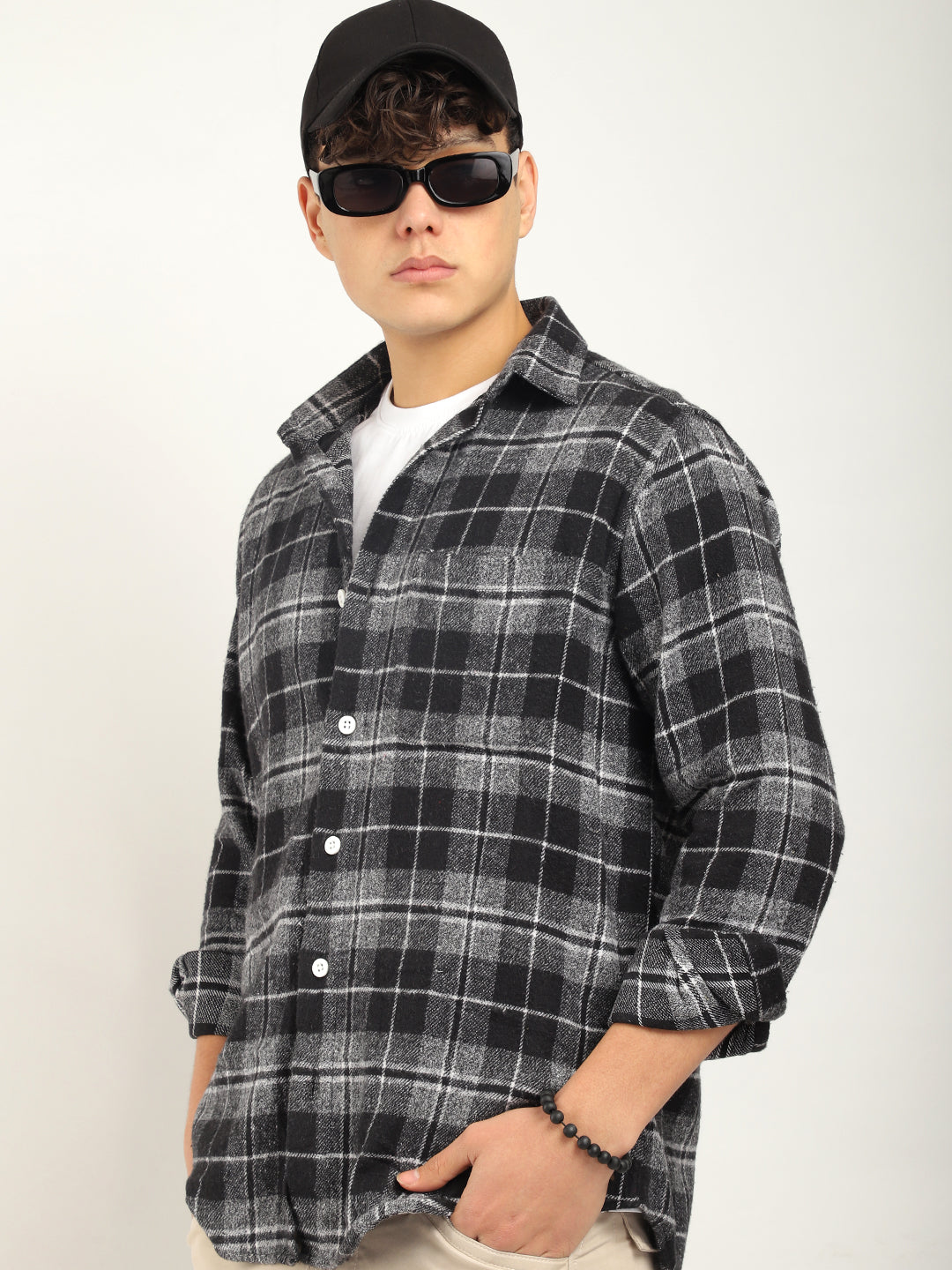 Urban Twill Black & Grey Flannel Check Shirt