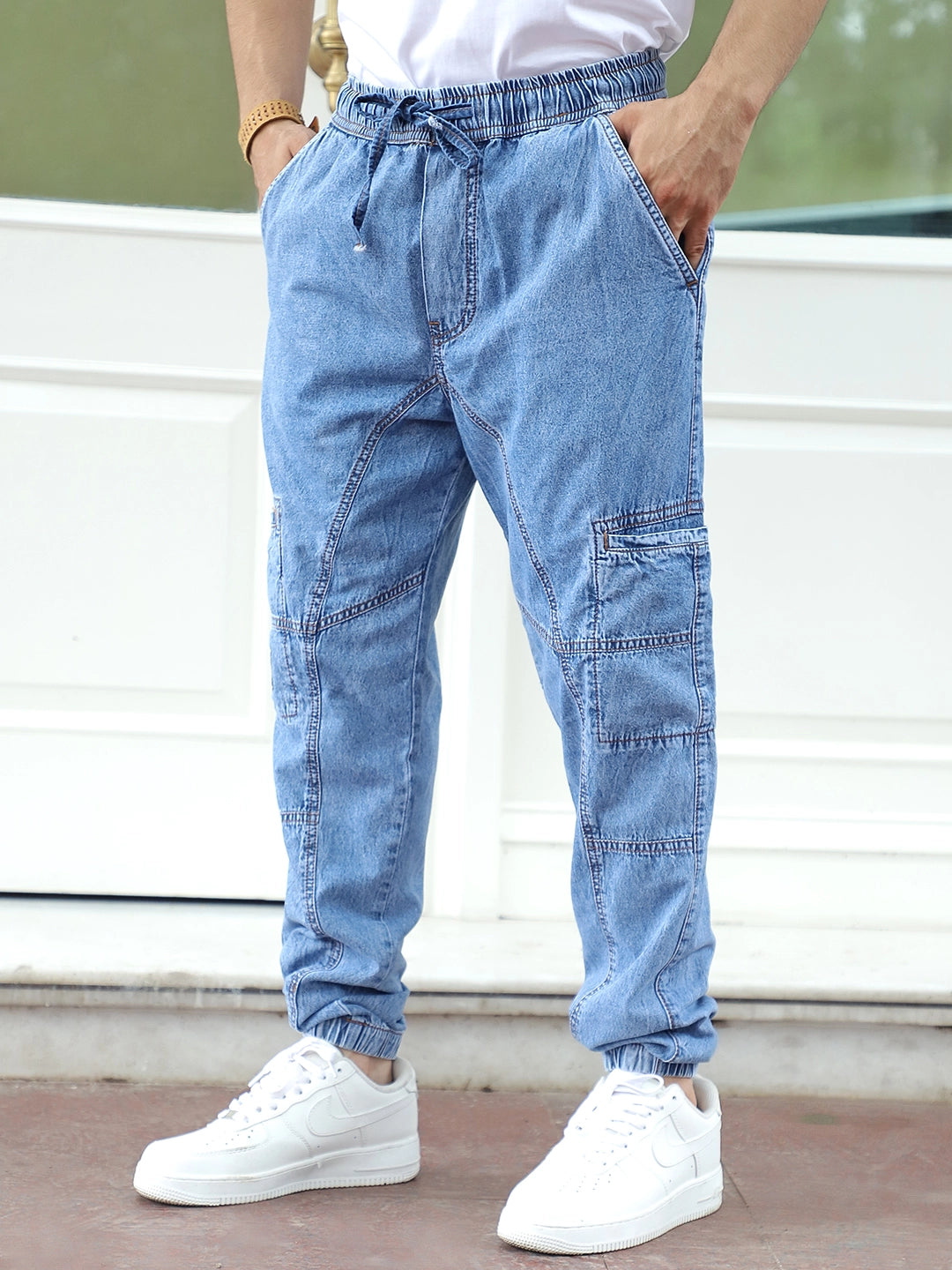 Skyline Light Blue Denim Joggers