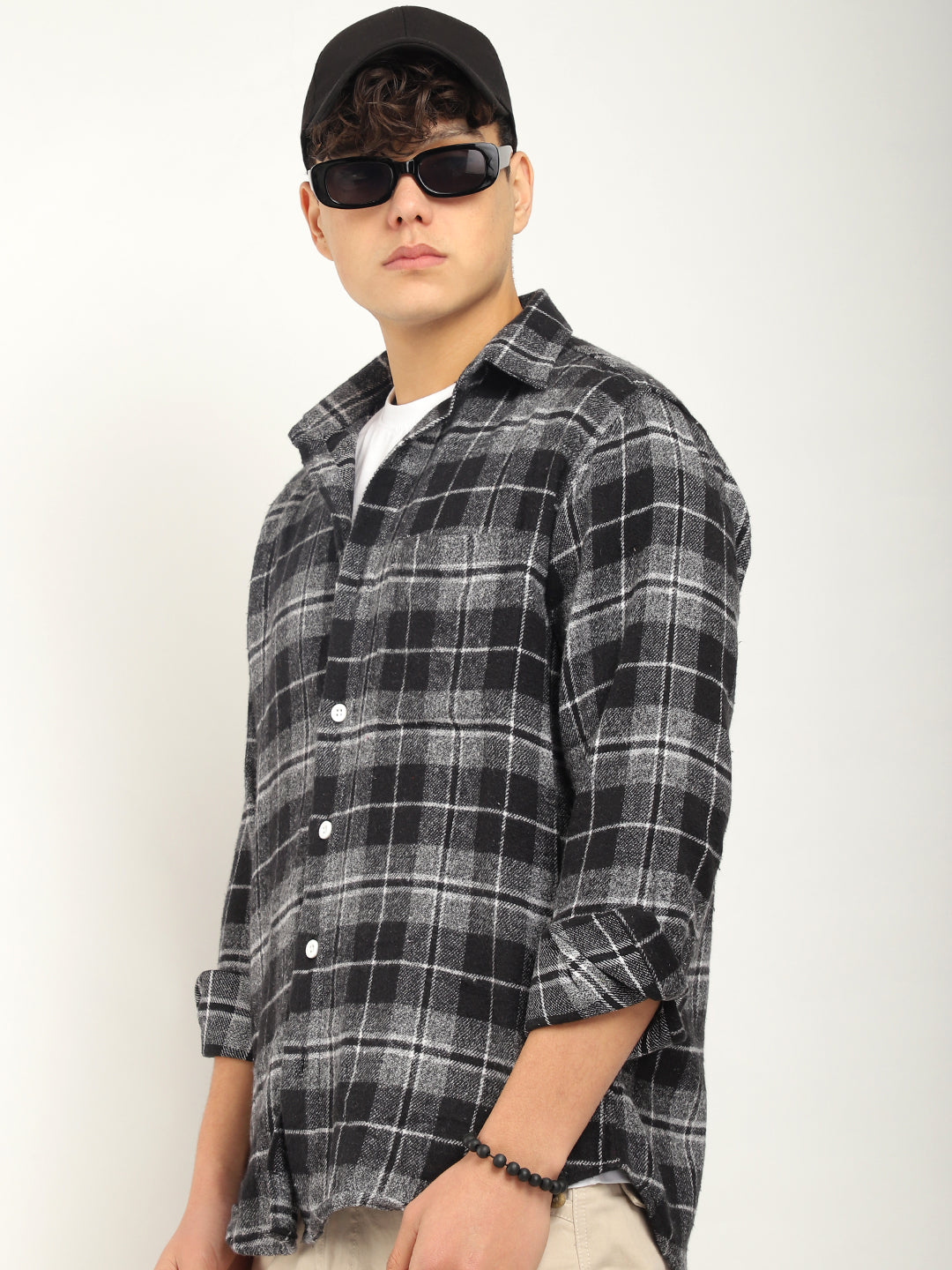 Urban Twill Black & Grey Flannel Check Shirt