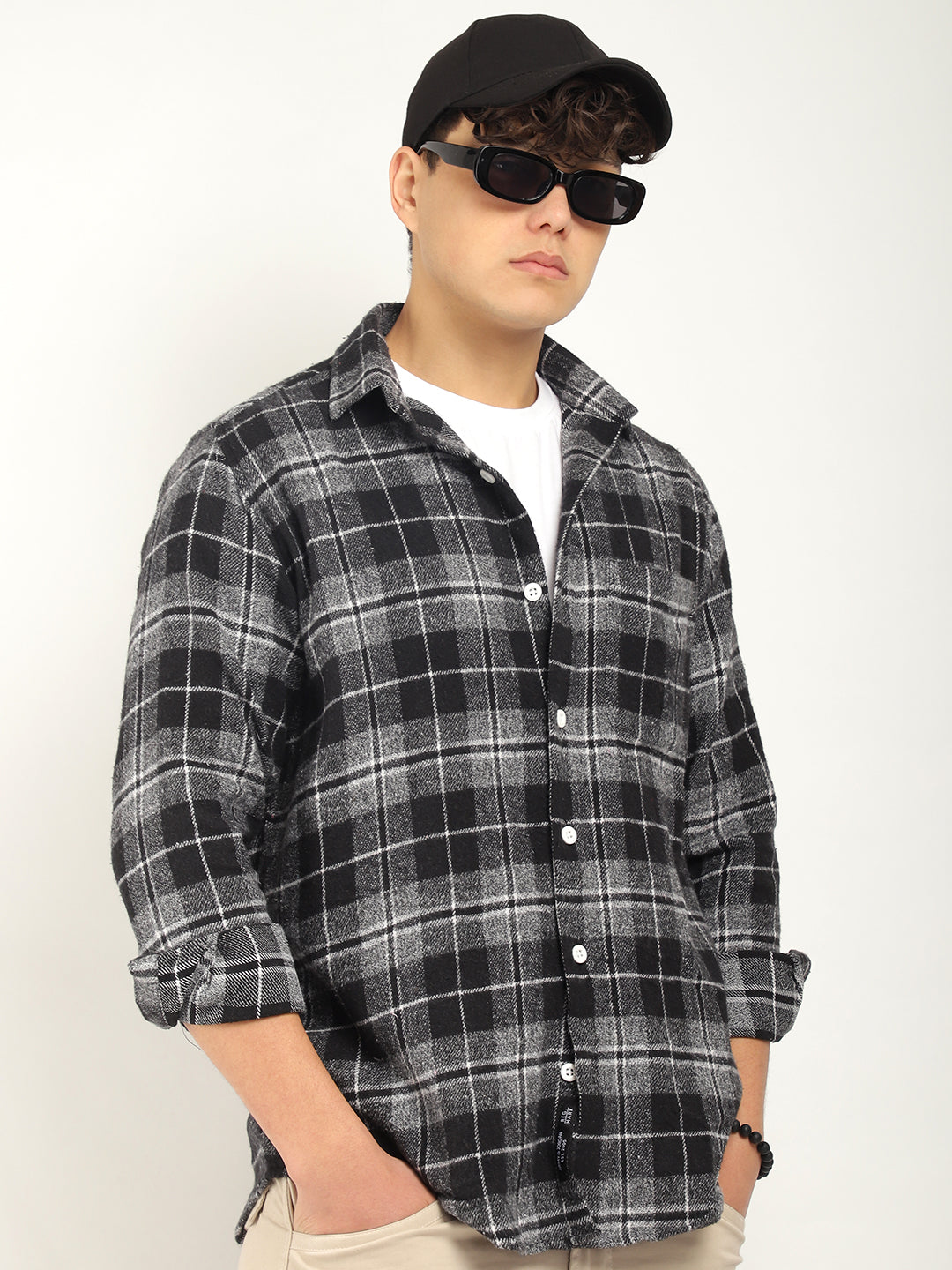 Urban Twill Black & Grey Flannel Check Shirt