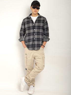 Urban Twill Black & Grey Flannel Check Shirt