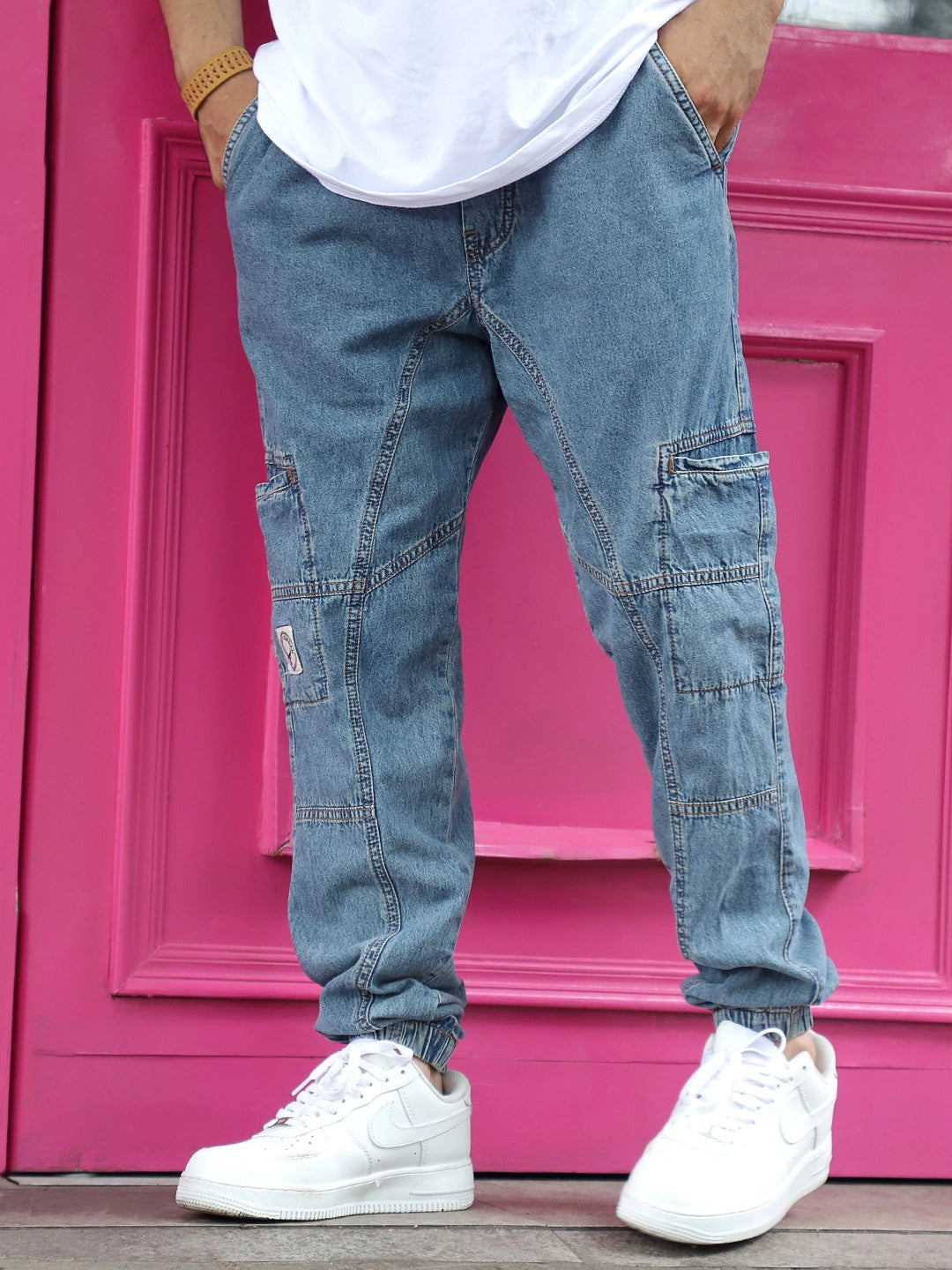 Skyline Tint Light Blue Denim Joggers