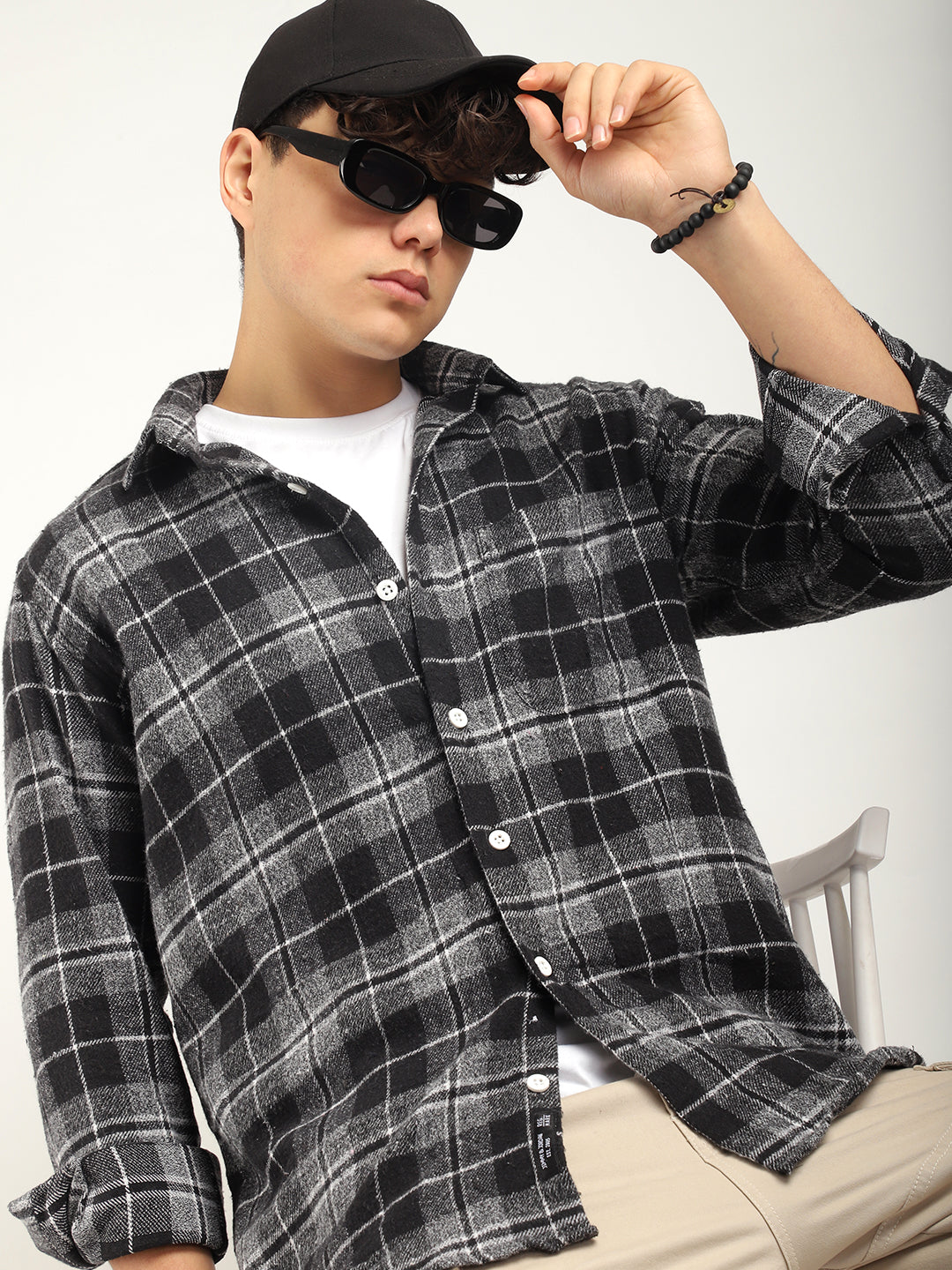 Urban Twill Black & Grey Flannel Check Shirt