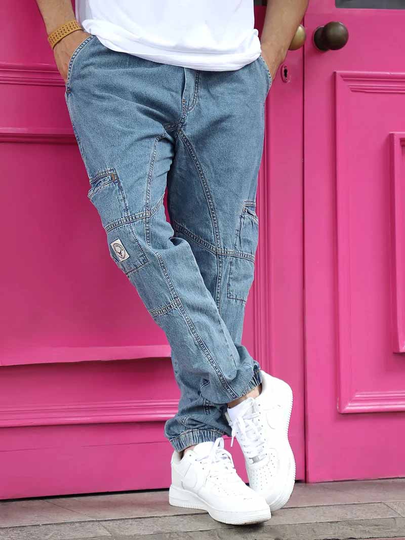 Skyline Tint Light Blue Denim Joggers