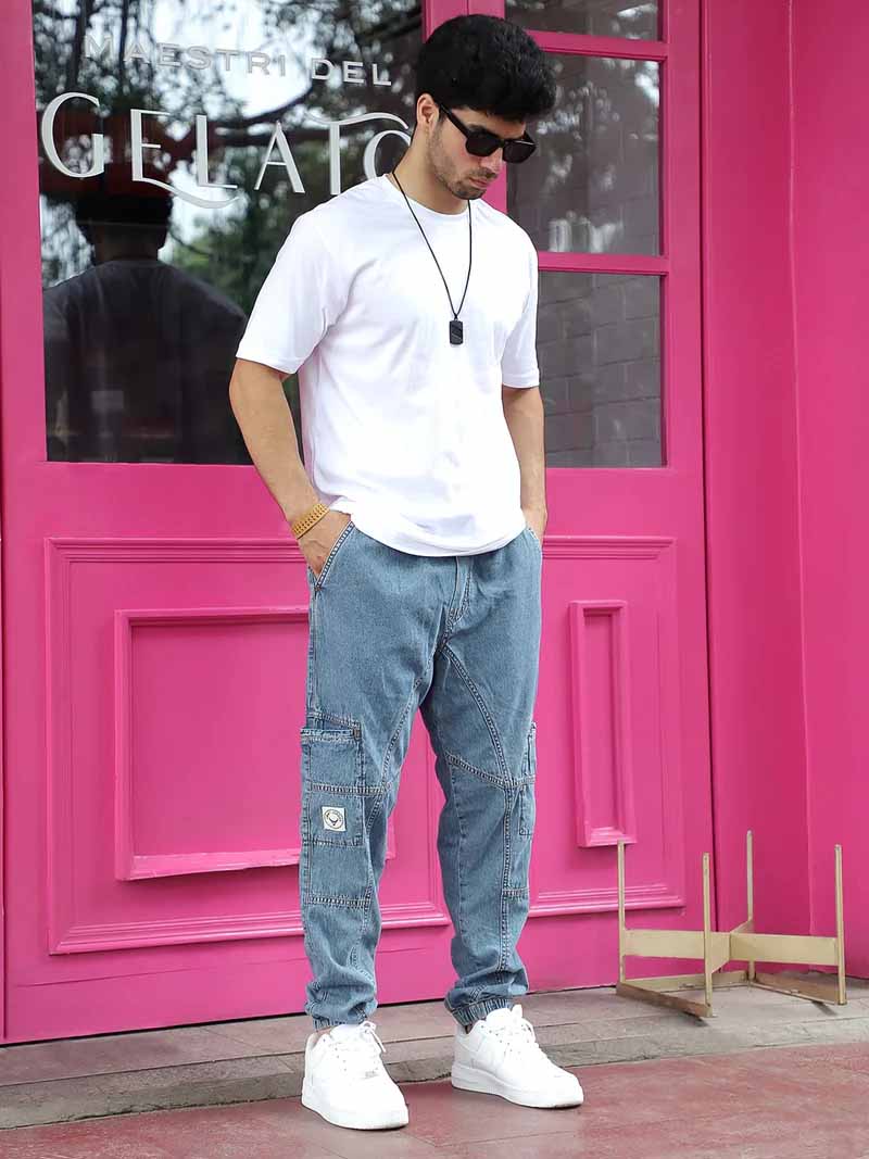 Skyline Tint Light Blue Denim Joggers