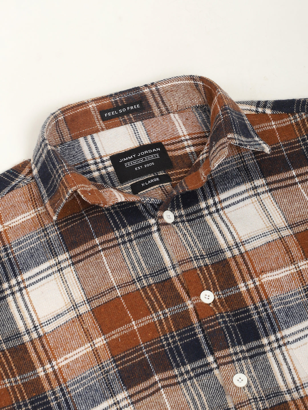 Urban Twill Navy & Brown Flannel Check Shirt