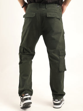 Crime Olive Green Multi Pocket Cargo