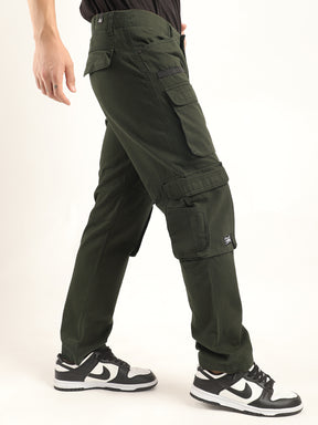 Crime Olive Green Multi Pocket Cargo