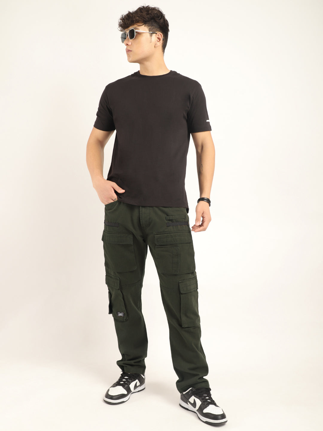 Crime Olive Green Multi Pocket Cargo