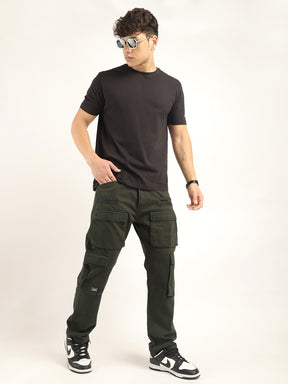 Crime Olive Green Multi Pocket Cargo