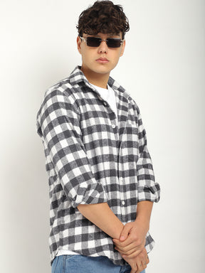 Urban Twill Grey & White Flannel Check Shirt