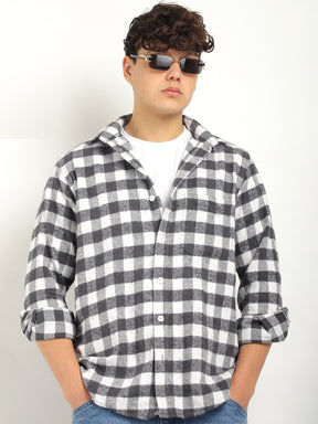 Urban Twill Grey & White Flannel Check Shirt