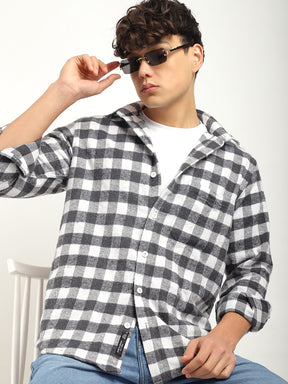 Urban Twill Grey & White Flannel Check Shirt