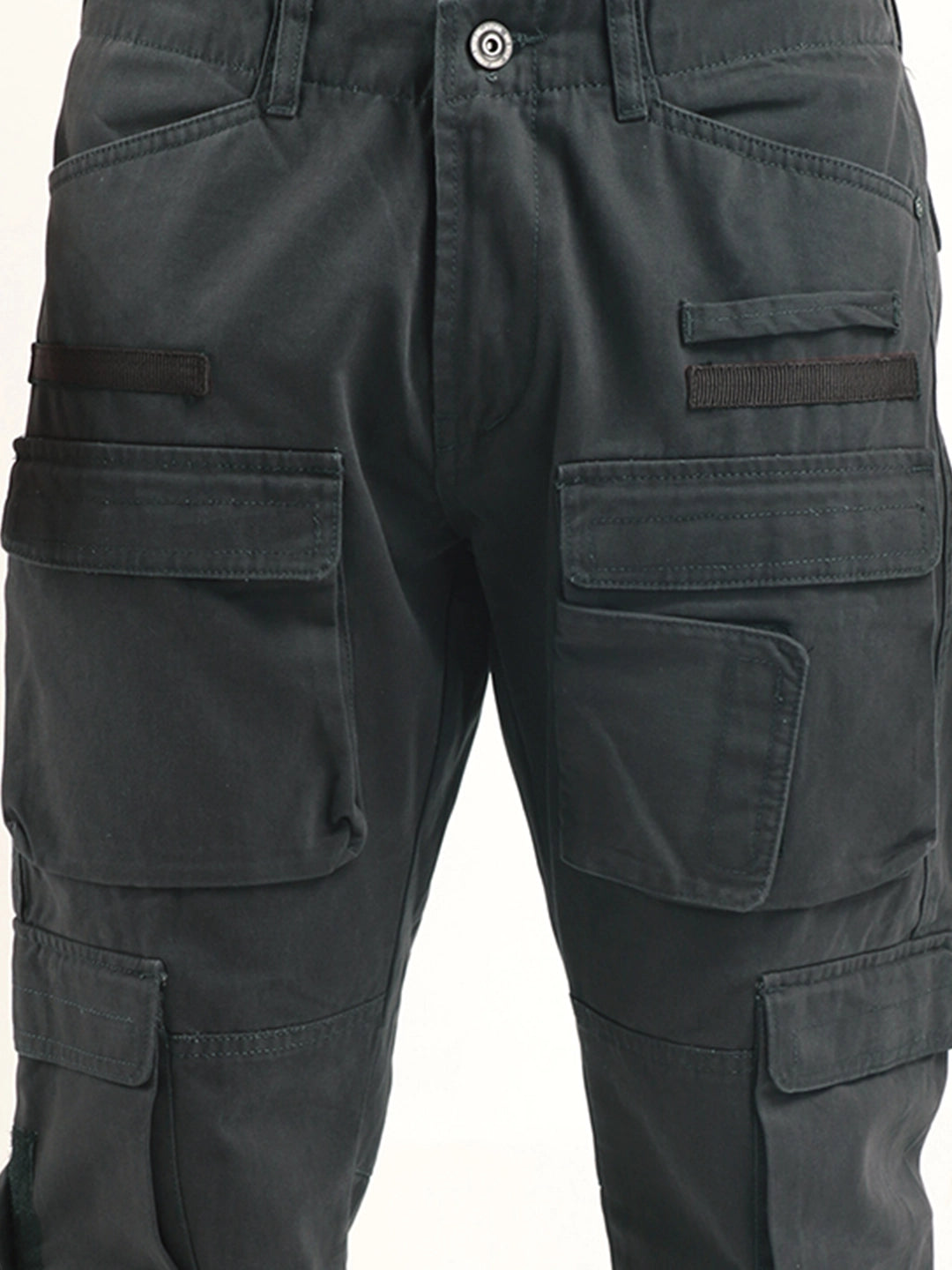 Crime Dark Ash Grey Multi Pocket Cargo