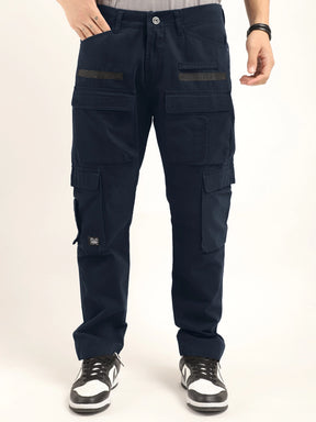 Crime Navy Blue Multi Pocket Cargo